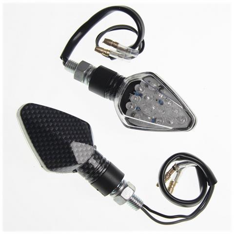 Coppia Frecce Moto Led Universali Indicatori Direzione Sport Naked Carbonio - Foto 1