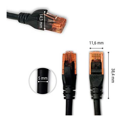 Wy40151 Cavo Di Rete Patch Cat. 6 U / utp Ethernet Gigabit Lan Rj45, Lunghezza 1 M, Pvc, Cca, Awg 24/7, Nero - Foto 2