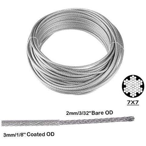 Giardino Fili Cavi Ringhiera Kit Includono 100ft Acciaio Inossidabile Fune Metallica Del Cavo 50 Pc Alluminio Crimpatura E 20 Pezzi In Acciaio Inox Thimble Per Luci Esterne Hanging Decking Globo Di Luce - Foto 4