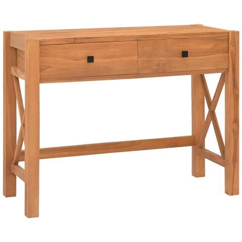 Scrivania con 2 Cassetti 100x40x75 cm in Legno di Teak - Foto 1