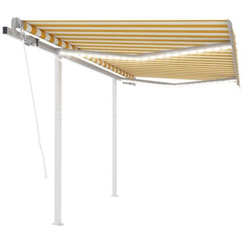 Tenda Automatica Sensore Vento e LED 3x2,5 m Gialla e Bianca - Foto 1