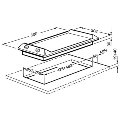 Piano Cottura SRV532GH3 a Gas 2 Fuochi Gas Colore Acciaio Inox - Foto 5