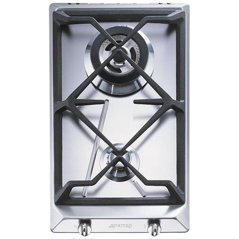 SMEG Piano Cottura SRV532GH3 a Gas 2 Fuochi Gas Colore Acciaio Inox