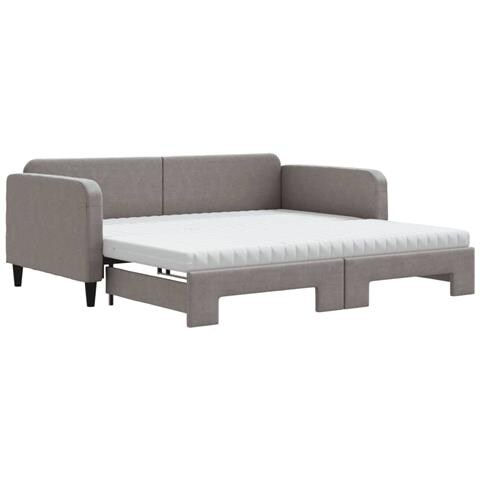 Divano Letto Estraibile Materassi Grigio Scuro 100x200 Tessuto - Foto 1