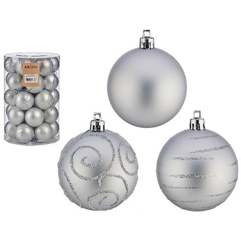 Set Di Palline Di Natale Argentato Pvc Ø 6 Cm (4 Unità) - Foto 2