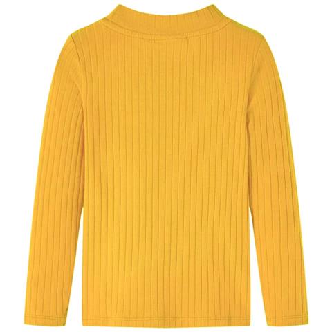 Maglietta Per Bambini A Maniche Lunghe A Costine Ocra Scuro 116 - Foto 2