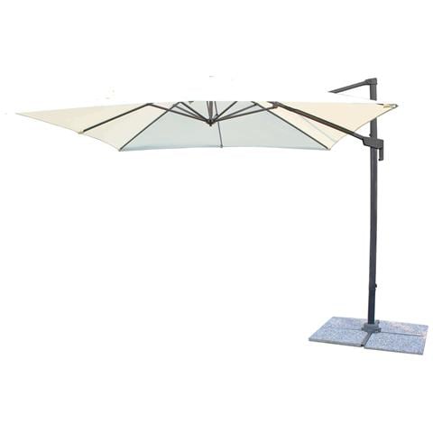 Ombrellone Da Giardino 3x3 Mt Con Antivento E Struttura In Alluminio Grecia - Beige - Foto 1