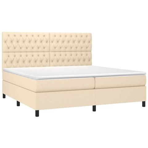 Letto A Molle Materasso E Led Bianco 200x200cm In Tessuto - Foto 2