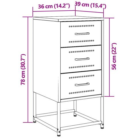 Comodini 2 Pz Giallo Senape 36x39x78 Cm In Acciaio - Foto 2