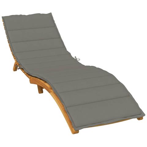 Cuscino Per Lettino Prendisole Grigio Scuro Mélange 200x60x4 Cm - Foto 1