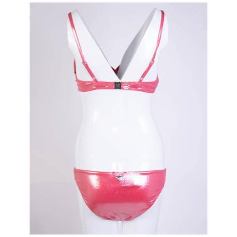 Bikini Triangolo Con Ferretto In Lurex Rosa - S - 40 - Foto 2