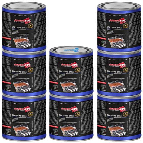 8x Barattolo 1l 900gr Grasso Al Rame Inibitore Di Corrosione Lubrificante 1000° - Foto 1