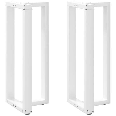Gambe Tavolo Bar A Forma T 2pz Bianco 50x35x(100-101)cm Acciaio - Foto 1