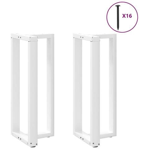 Gambe Tavolo Bar A Forma T 2pz Bianco 50x35x(100-101)cm Acciaio - Foto 3