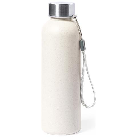 Bottiglia In Pe Marmorizzato Senza Bpa Da 600 Ml, Tappo In Acciaio Inox 6,5x6,5x21,2 Cm. Colore Bianco - Foto 1