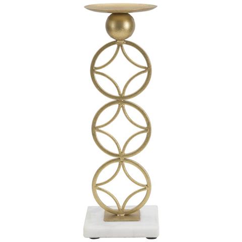 Portacandela Mf344 - Oro - Marmo - 10x10x32 Cm - Foto 1