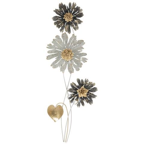 Decorazione In Metallo 3d Fiori 42 - Multicolore - Metallo - 35x5,5x88 Cm - Foto 1