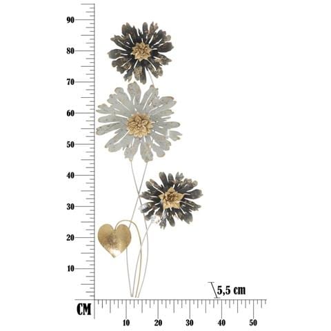 Decorazione In Metallo 3d Fiori 42 - Multicolore - Metallo - 35x5,5x88 Cm - Foto 6
