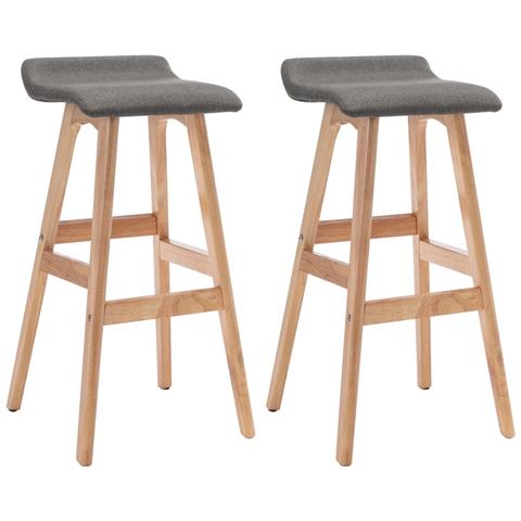 Lusso Casadino - Sedie Da Bar 2 Pz Grigio Scuro In Tessuto - Foto 1