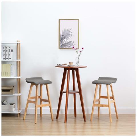 Lusso Casadino - Sedie Da Bar 2 Pz Grigio Scuro In Tessuto - Foto 8