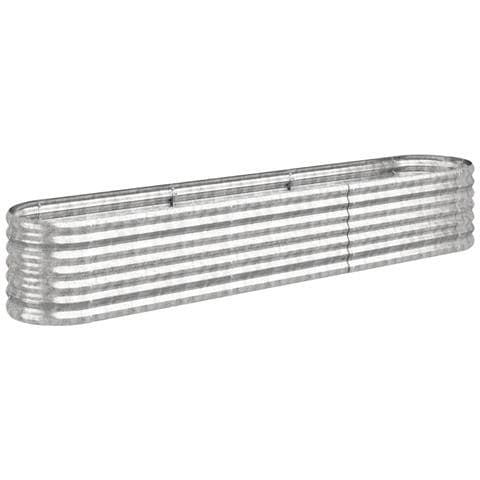 Letto Giardino Acciaio Verniciato A Polvere 224x40x36cm Argento - Foto 1