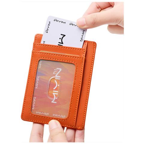 Elegante Portafoglio Per Carte Airtag Con Blocco Rfid Orange - Foto 2