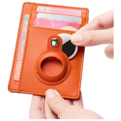 Elegante Portafoglio Per Carte Airtag Con Blocco Rfid Orange - Foto 4