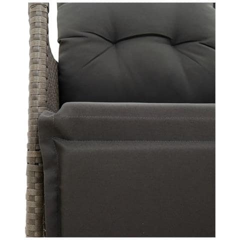 Divano Giardino Reclinabile 2 Posti Tavolino Grigio Polyrattan - Foto 9