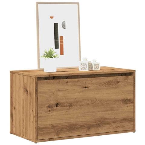 Panca Ingresso 80x40x45 cm Rovere Artigianale Legno Multistrato - Foto 2