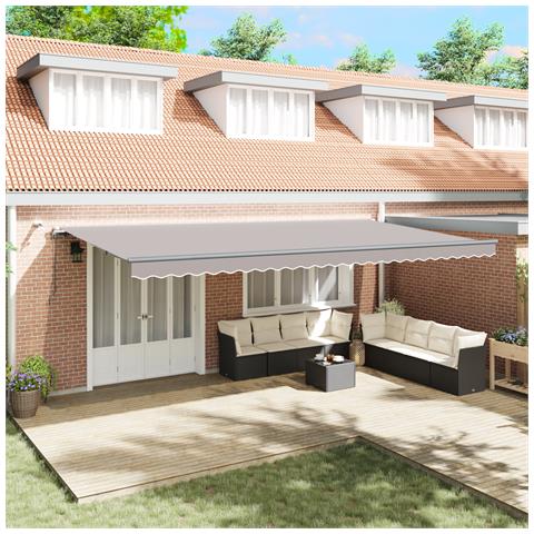 Tenda automatica retrattile  con LED Grigio Chiaro 600x300 cm, Tessuto di ricambio per tenda  per struttura 6x3 m Grigio Chiaro - Foto 2