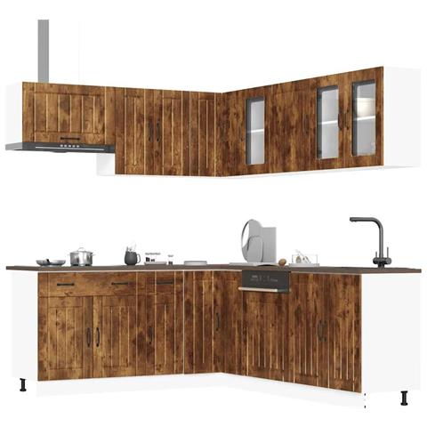 Set Mobili da Cucina 11 pz Lucca Rovere Fumo in Truciolato - Foto 2