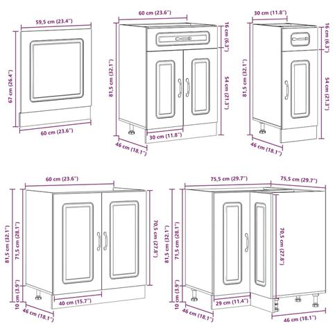 Set Mobili da Cucina 11 pz Lucca Rovere Fumo in Truciolato - Foto 9