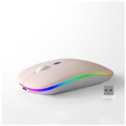 Mouse Wireless Dual Mode 2.4g + Bluetooth 5.8g - Rosa - Foto 1