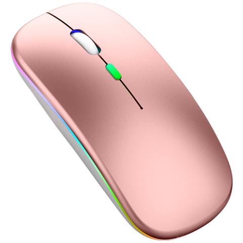 Mouse Wireless Dual Mode 2.4g + Bluetooth 5.8g - Rosa - Foto 4