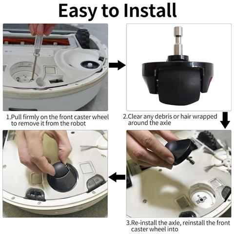 Ruota Girevole Anteriore Compatibile Con Aspirapolvere Roborock Serie S6/s5 Max/e4 - Foto 6