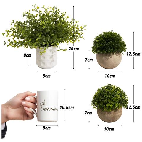 Piante Artificiali 4 Pezzi In Vaso Decorazioni Per Interni Foglie Realistiche - Foto 5