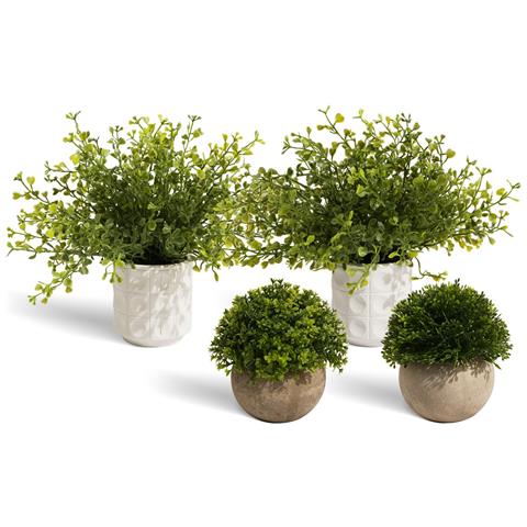 Piante Artificiali 4 Pezzi In Vaso Decorazioni Per Interni Foglie Realistiche - Foto 1