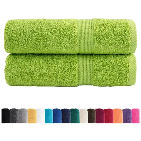 Asciugamani Premium SOLUND 2 pz Verdi 50x100 cm 600 g/m² - Foto 2