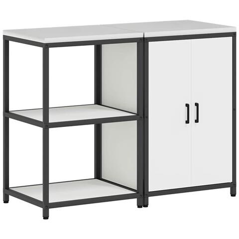 Set di Stoccaggio per Cucina 2 pcs Bianco 120 x 50 x 92 cm - Foto 1
