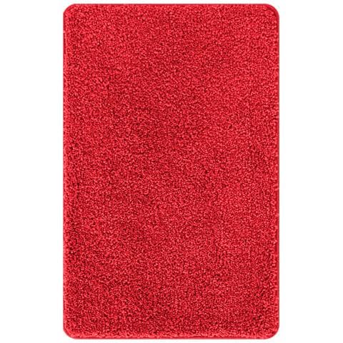 Tappetino da Bagno Rettangolare Rosso 60x90 cm in Polipropilene Antiscivolo - Foto 1