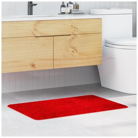 Tappetino da Bagno Rettangolare Rosso 60x90 cm in Polipropilene Antiscivolo - Foto 2