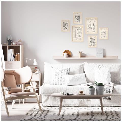Set Di 6 Stampe Con Brevetti Di Strumenti A Corda Poster Con Immagini Di Brevetti Retrò Design D'interni In Stile Vintage A3 & A4 Telaio In Legno Chiaro - Foto 6