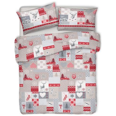 Copripiumino Sacco Piumone Pensieri Delicati Cotone Dis.alpi Matrimoniale Rosso - Foto 1