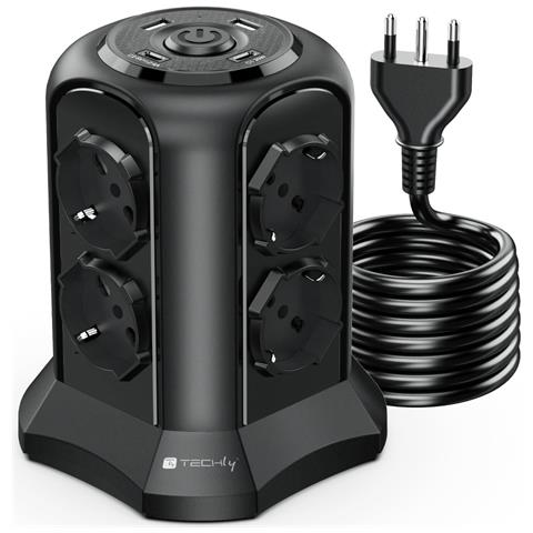 Multipresa da Tavolo a Torretta Salvaspazio 8 Posti Italiana Bipasso / Schuko 2 USB-A e 2 USB-C - Foto 1