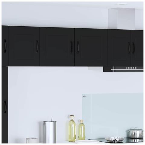 Pensile cucina con porta Nero 40 x 31 x 40 cm Legno multistrato - Foto 2