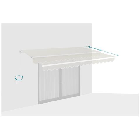Tenda Da Sole Monoblocco Bianca Vecchio 4m X 3m Tela Beige - Foto 2