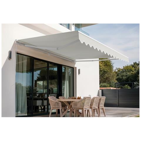 Tenda Da Sole Monoblocco Bianca Vecchio 4m X 3m Tela Beige - Foto 1