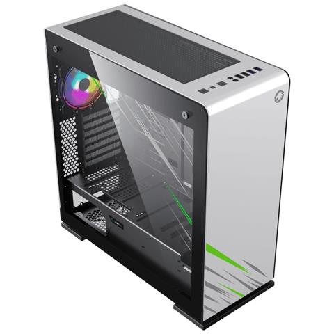 Tower ATX MIDI USB 3.0 PC Computer Case RGB LED Gaming Vetro VEGA PRO BIANCO - Foto 1