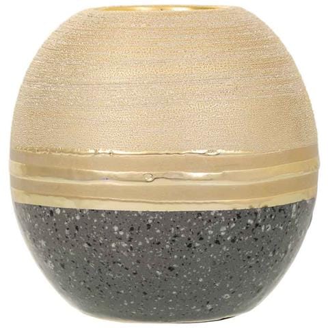 Portacandele In Ceramica Dorata 11,5x11,5x11,5h - Foto 2