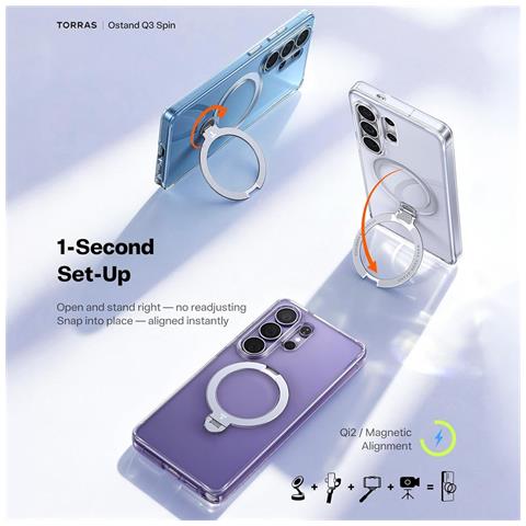Cover per Galaxy S26 Ultra - TPU+PC, Trasparente, Con Soporte - Foto 2